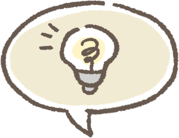 フキダシと電球のイラスト