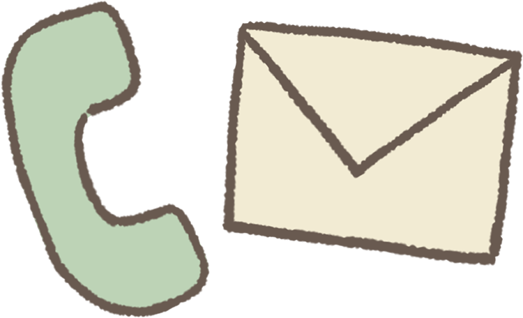 受話器と手紙のイラスト